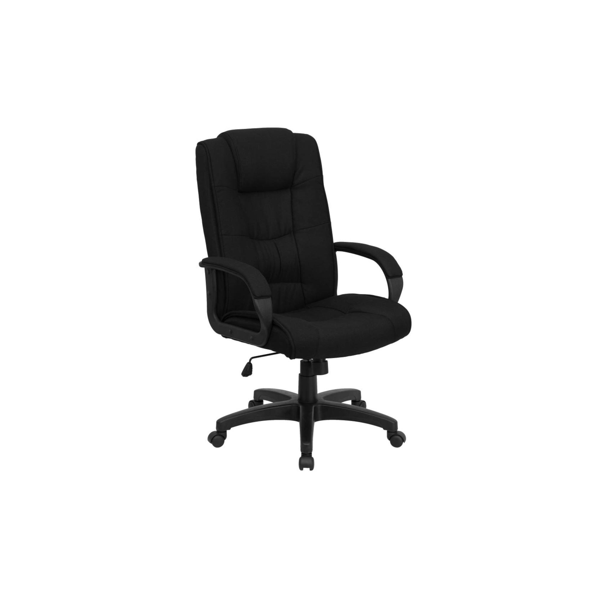 high back black fabric executive swivel office chair