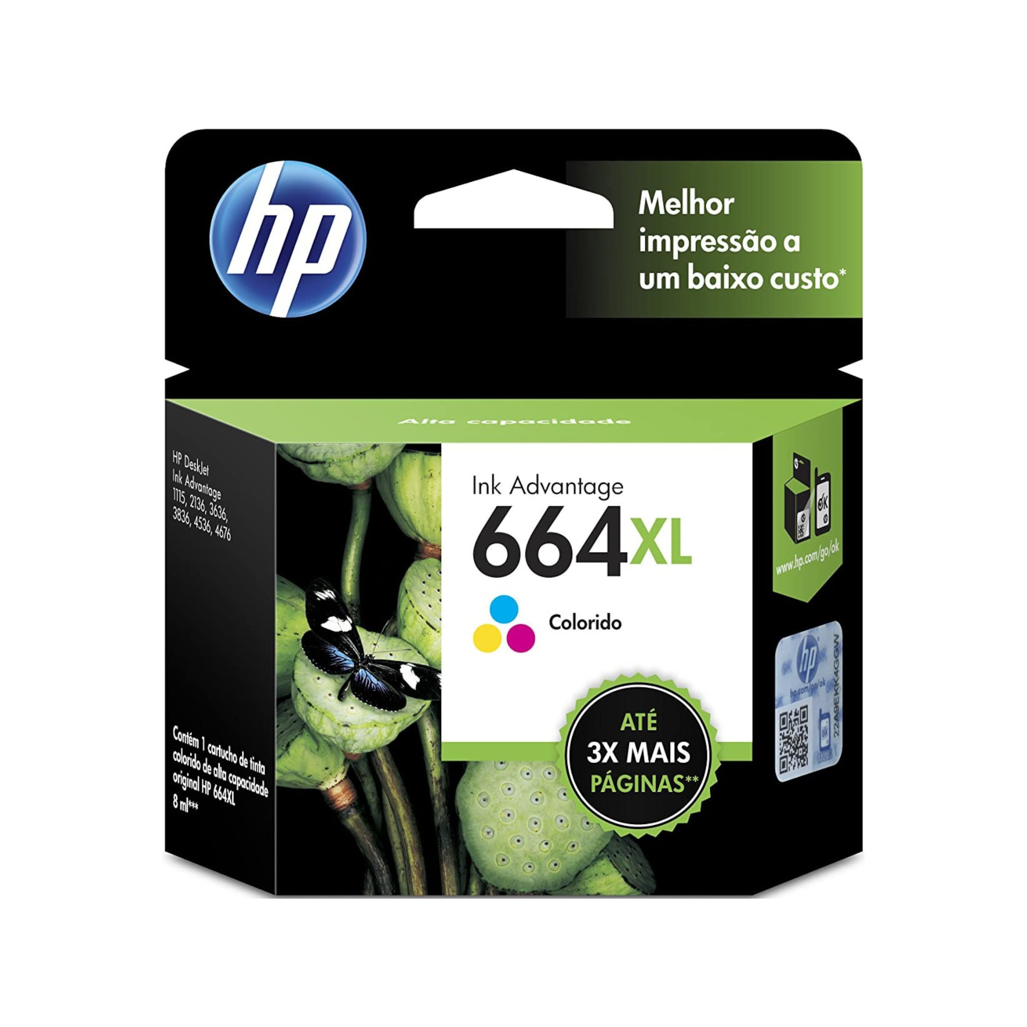 HP F6V30AL 664XL Tricolor Ink Cartridge